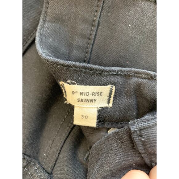 Madewell Womens 9" Mid Rise Skinny Denim Pants Dark Wash Black Size 30 - Picture 5 of 7